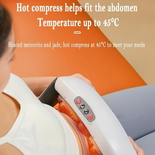 Tummy Kneading Instrument Electric Abdominal Massager 45°C Belly Hot Compress 12 Bianstones Assist Deep Massage for Abdominal Back Neck Legs
