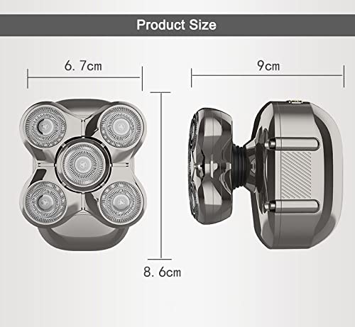 Head Shavers for Bald Men 5 in 1 Men Shaver Hair Clipper Wet &amp Dry Nose Hair Trimmer Face Washer Chargeable 5 Cutter Head for Shaving Haircut Shaved Blad