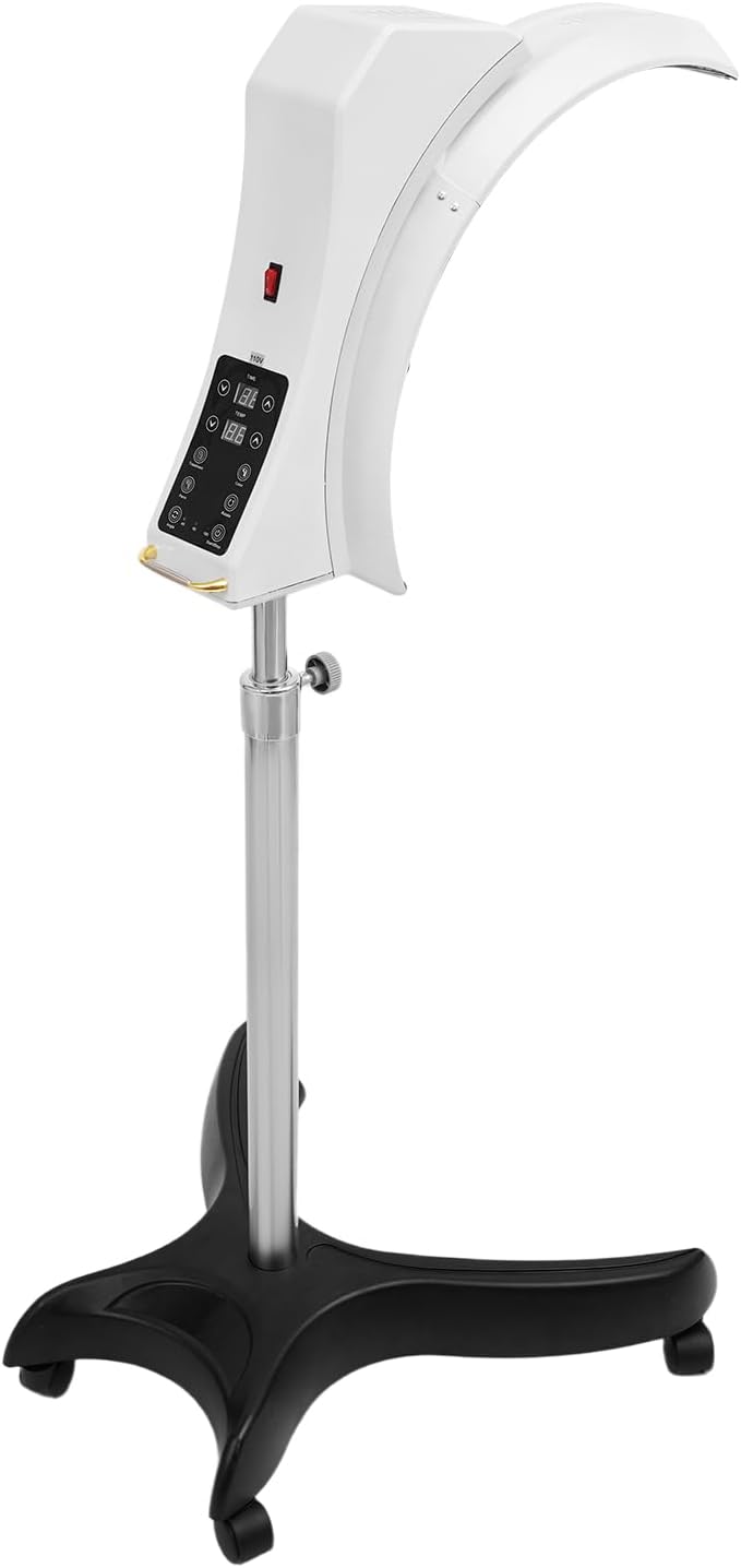 Professional Standing Hair Dryer 850W Vertical Hair Color Processor Floorstanding Head 360° Rotation Multifunctional Hair Dryer for Homes Beauty Hair Salons with 4 Wheels (White)