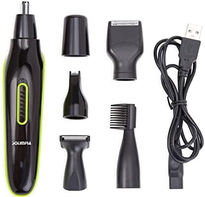 QIYUDS Nose Hair Trimmer - 5 in 1Professional Painless Eyebrow and Facial Hair Trimmer for Men and Women USB Rechargeable Ladies' Eyebrows Trimmer Waterproof Dual Edge Blad