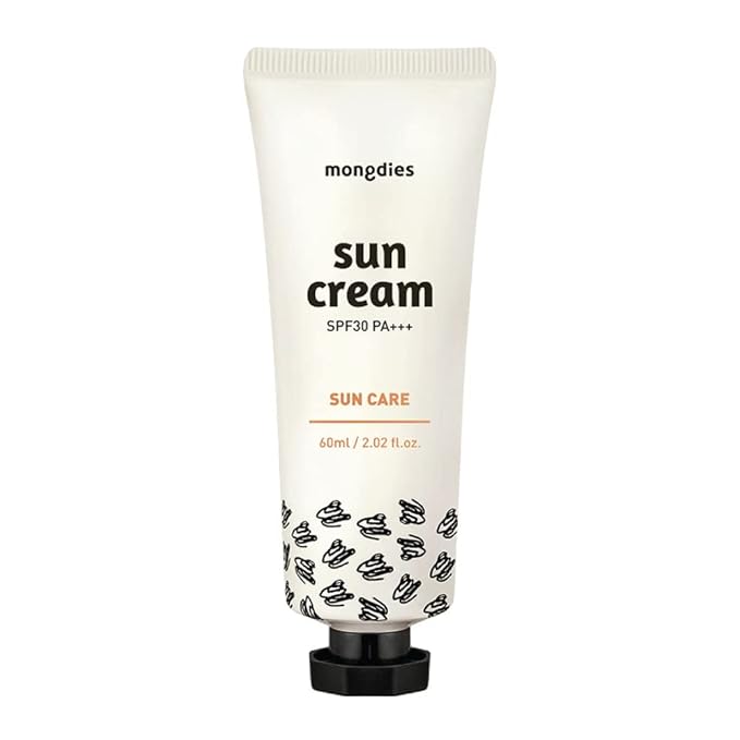 Mongdies Baby Sun Cream SPF30 PA+++ -100% SAFE Moist and Gentle Non-Sticky No White Cast Light-Weight Inorganic Sunscreen EWG Green Plant-derived extracts and plenty of deep ocean water- 60ml