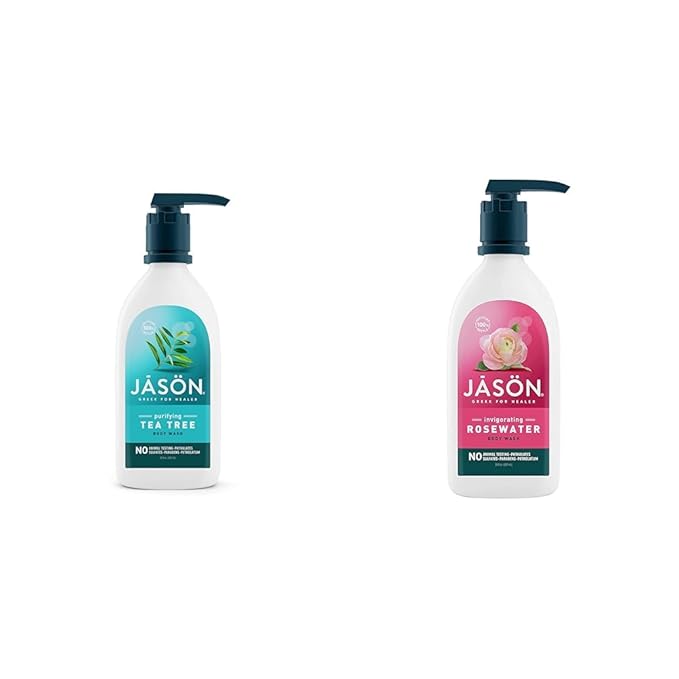 JASON Natural Body Wash Purifying Tea Tree &amp Invigorating Rosewater 30 Oz (2 Pack)