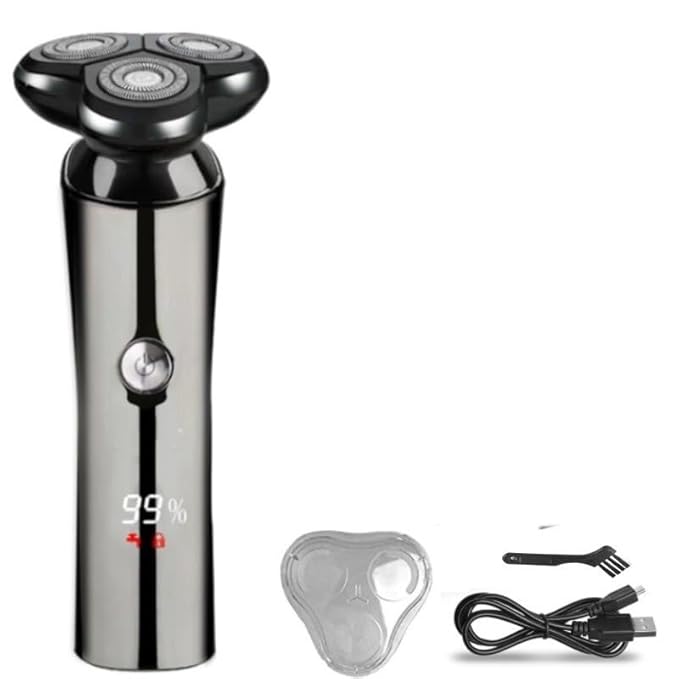 Head Shavers for Bald Men Electric Shaver Men Rechargeable Rotary Floating Razor Beard Hair Trimmer LCD Display Shaving Machine Wet and Dry
