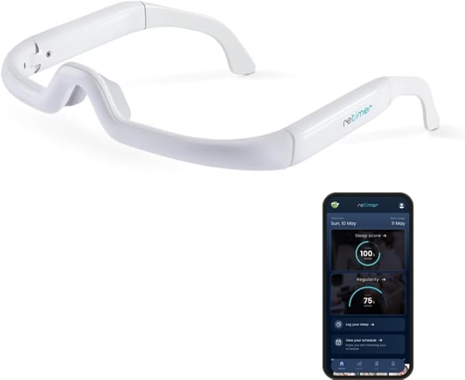retimer 3 - Smart Light Therapy Glasses for Sleep &amp Circadian Issues - Insomnia Winter Blues Jet lag &amp Shift Work. Naturally Regulate Melatonin. AI App Integrated with Apple &amp Android He