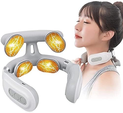 Neck Massager for Neck PainIntelligent Portable Neck Massager with Heat FunctionUSB Charging Neck Relax MassagerMassage at HomeOutdoorfor Women and Men