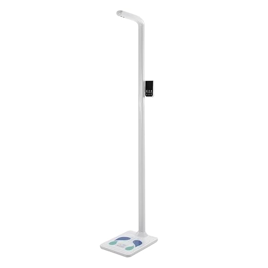 Voice Announcer Height and Weight Scale Professional Digital Height Weight and BMI Scale Platform with High-Precision Sensors Support 23.6-76.8in Height 11-485lbs Height