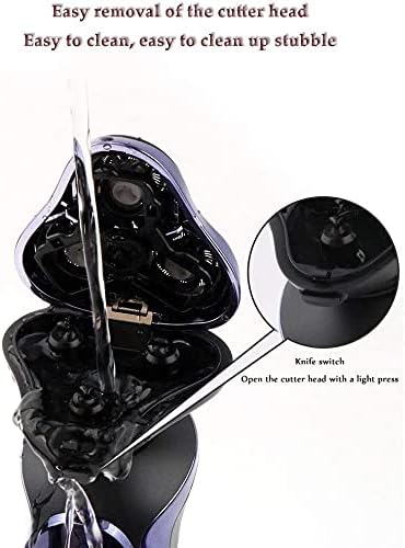 Men's Electric Shaver - Cordless Rechargeable Rotary Shaver Razor for Men with Pop-up Sideburn Trimmer Wet and Dry