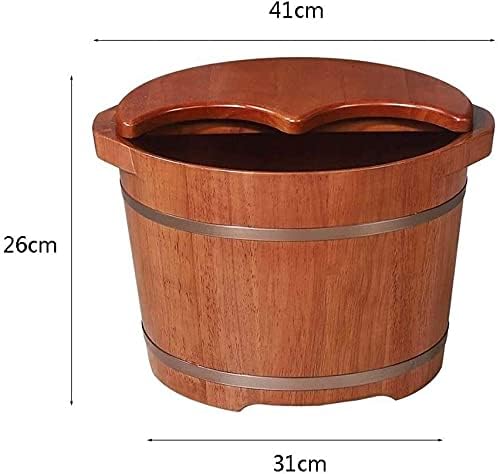 Foot Tub Wooden Foot Basin Household Gift Foot Soaker TubWooden Foot SoakWooden Foot BasinSolid Wood Foot Tub Pedicure Bowl Spa Massage Pedicure Barrels Household Foot Bath Barrel Household Items D
