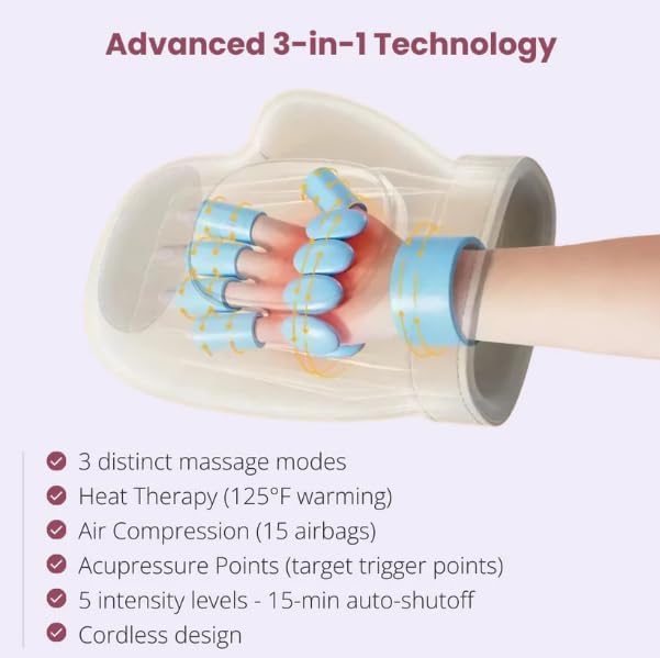 malvay - Nuvra 3 in 1 Hand Massager - New &amp Improved 2026 Model