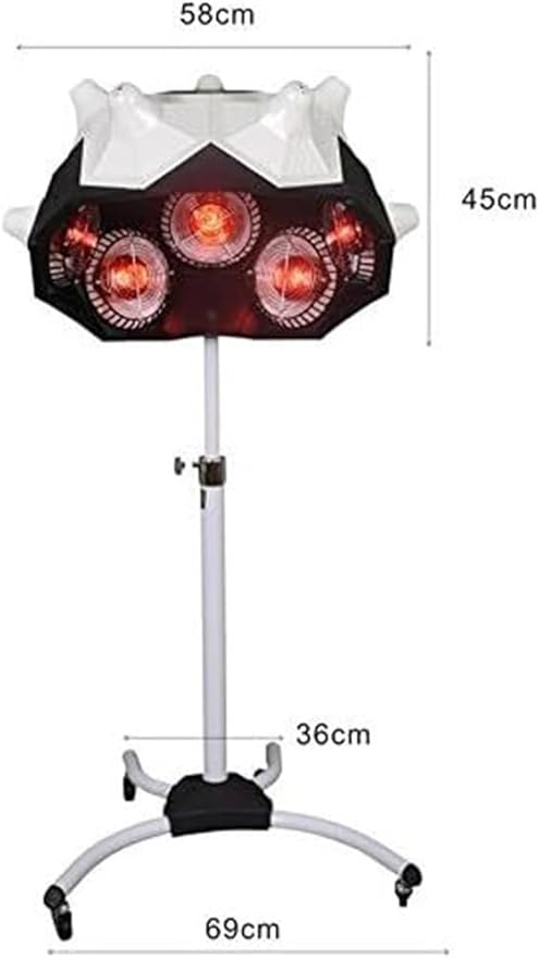 Hair Dryer Salon Color Processor Accelerator Infrared Heating Rolling Base with Wheels for Barber Beauty Spa