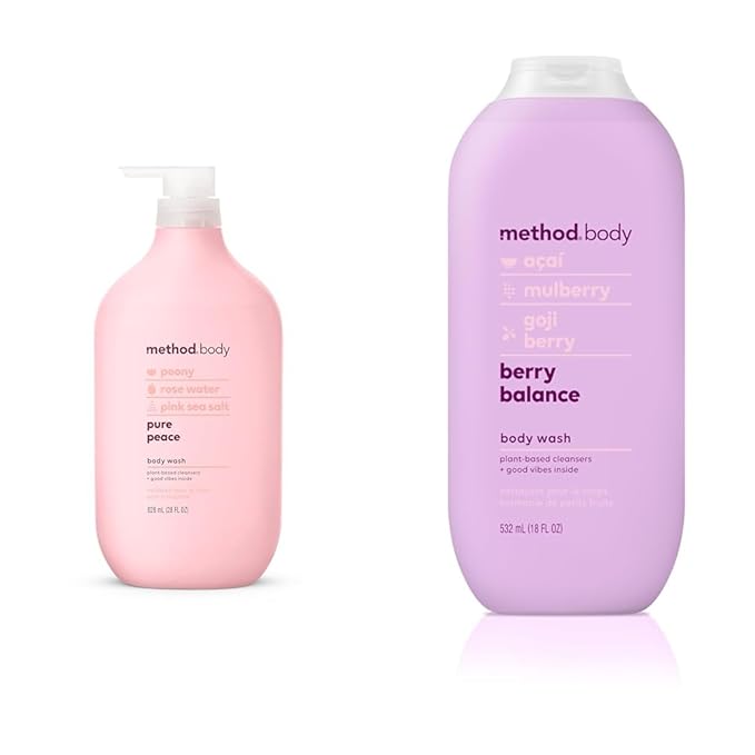 Method Body Wash Pure Peace 28 oz and Berry Balance 18 oz Paraben Phthalate Free