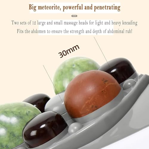 Tummy Kneading Instrument Electric Abdominal Massager 45°C Belly Hot Compress 12 Bianstones Assist Deep Massage for Abdominal Back Neck Legs