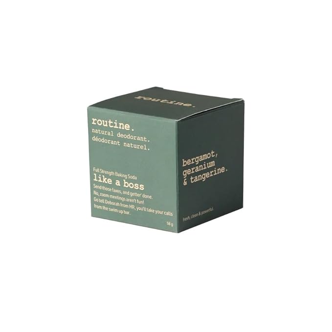Routine. Natural and Aluminum Free Deodorant (2 Fluid Oz.) for Women and Men | Like a Boss | Rose Geranium Mandarin and Bergamot (Cream Jar Formula)