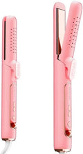 2 in 1 Hair Straightener and Curler Dual Voltage &amp Adjustable Temps 360° Curling Wand - Titanium Flat Iron Hair Straightener for Long-Lasting Curls and Straightener Airflow Styler Curling Iron