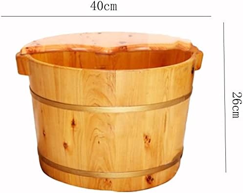 Foot Tub Wooden Foot Basin Reducing Stress Household with Cover Thickening Tub Cedar Barrel Foot tub Foot Bath Barrel Footbath Wash The Wooden Barrel Foot Massage (Color : 2 Size : 4cm*26cm) foot Bat