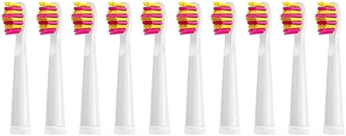 Toothbrush Heads Replaceable Brush Compatible for SG-507B/908/909/917/610/659/719/910/575/551/548(10pcs Pink)