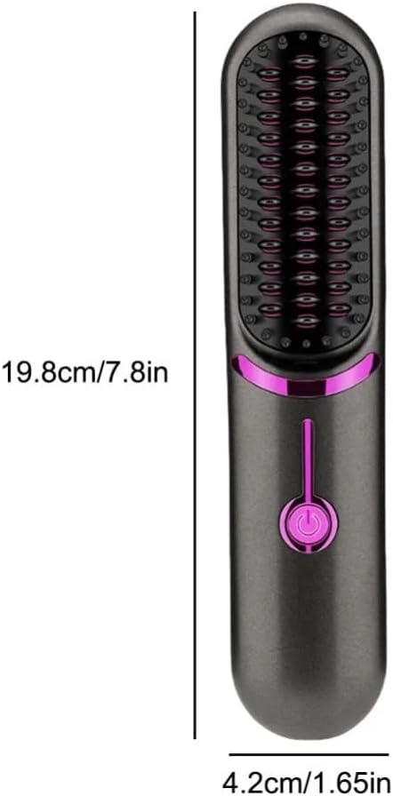USB Charging Cordless Hair Straightener Brush Portable Mini Hair Straightener Hair Styling Tool(Gray)