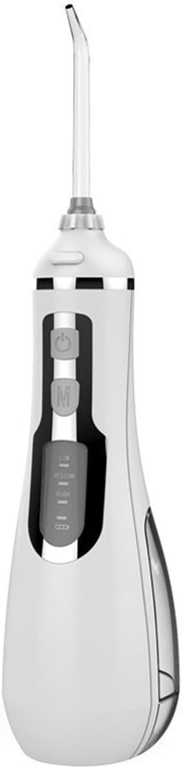 Water Flosser Portable Dental Oral Irrigator Rechargeable Waterproof Teeth Cleaner for Home and Travel -200ml Detachable Reservoir(White)