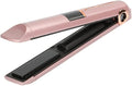 Dioche 2 in 1 Curling Iron and Straightener USB Wireless Hair Straightener and Curler with Floating 3D Heating Panel 3 Adjustable Temperatures LED Display (Pink)