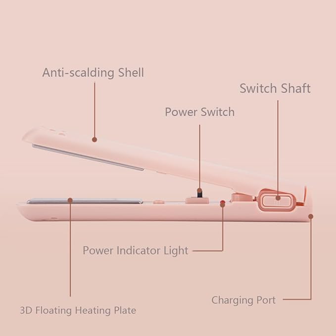 Mini Dual-Purpose Curling Iron 2-in-1 Portable USB Curling Wand for All Hair Types (Green)