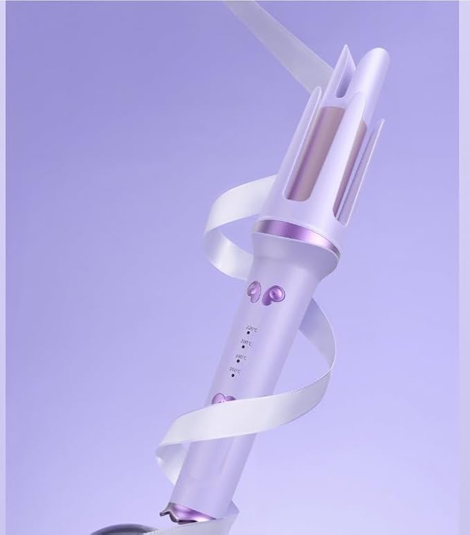 Automatic Rotating Curling Iron 1 Inch Hair Curler with 3 Temps &amp Timer Fast 10S Heating 2-Way Rotation Ceramic Ionic Anti-Scald &amp Anti-Tangle Wand Dual Voltage 30 Min Auto Shut-Off