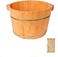 Foot Spas for Home Use Solid Wood Natural Thicken Foot Basin Wooden Foot Bath Foot Barrel Wooden Spa Massage Solid Wood Foot Tub Household Items Decoration (Size : 26cm)