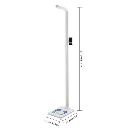 Voice Announcer Height and Weight Scale Professional Digital Height Weight and BMI Scale Platform with High-Precision Sensors Support 23.6-76.8in Height 11-485lbs Height