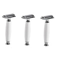 balacoo 3pcs Men's Razor Double-sided Manual Razor Blade Vintage Shaving Machine Modern Design Lightweight
