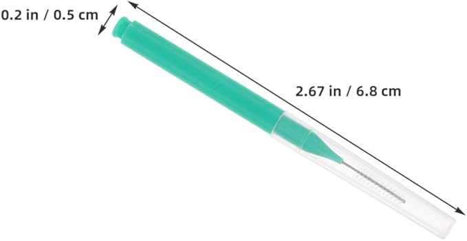 200pcs Interdental Brushes Flossing Tool for Braces Cleaning Portable Oral Toothpick Cleaner Green for Travel and Orthodontic Care