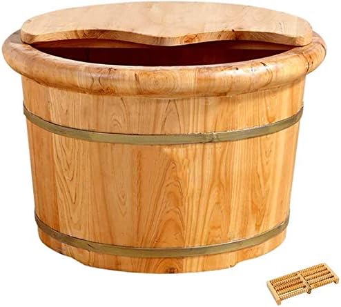 Foot Tub Wooden Foot Basin Household Gift Foot Bath Barrel Wooden Foot Tub Thicken Foot Basin Wooden for Soaking Feet Massager Foot Tub Bucket Foot Spa Tub Foot Soaking Foot Soaking Household Items De
