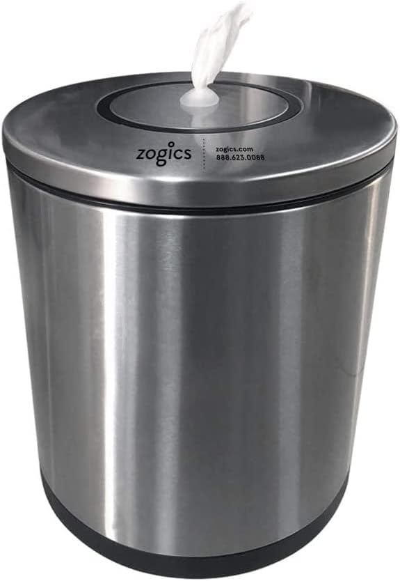 Zogics Sanitizing Wipes and Tabletop Stainless Steel Wipe Dispenser
