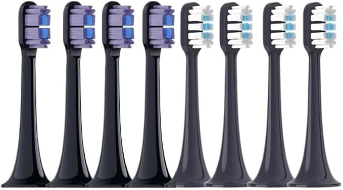 4/8PCS Replacement Brush Heads ForCompatible for XIAOMI MIJIA T700 Sonic Electric Toothbrush Bristle with Caps Sealed Pack(4 PCS White)