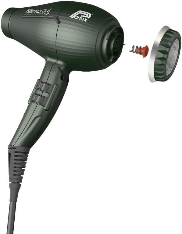 Parlux Digitalyon Hair Dryer with Magic Sense Diffuser - Anthracite Black