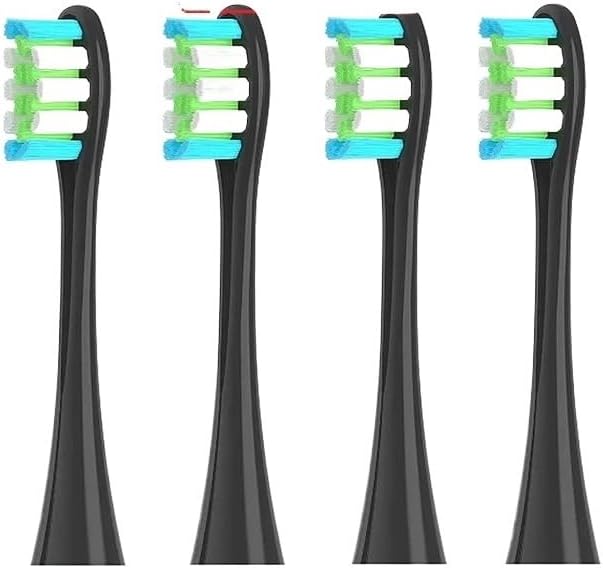 4/8/12/16 Pcs Replacement Toothbrush Heads Compatible with Oclean X/X PRO/ Z1/ F1/ One/Air 2/ SE Sonic Electric Toothbrush Dupont Bristle(4 Pcs Black)