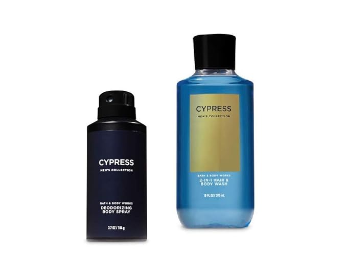 Bath and Body Works Men's Collection Cypress 2 in 1 Hair and Body Wash &amp Deodorizing Body Spray