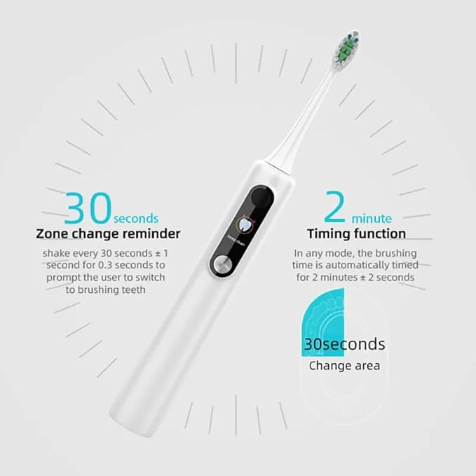 NB-1 LCD Screen Electirc Toothbrush5 Modes 5 intensities &amp DIY ModeRechargeable Sonic Electric Power Toothbrush for AdultWhite