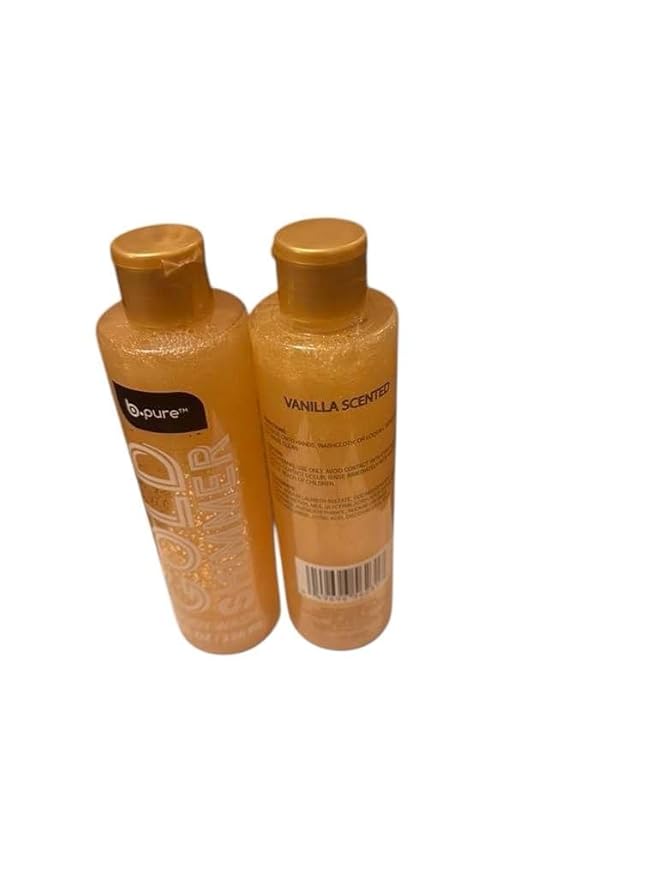 Fun Gold Shimmer Body Wash Glitter Gel Formula 8 fl oz/236 ml