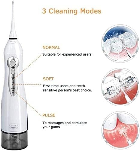 Water Flosser Cordless Water Dental Flossers 3 Modes IPX7 Waterproof Portable Water Pick Teeth Cleaner for Home&ampTravel USB Rechargeable 220ML Water Tank