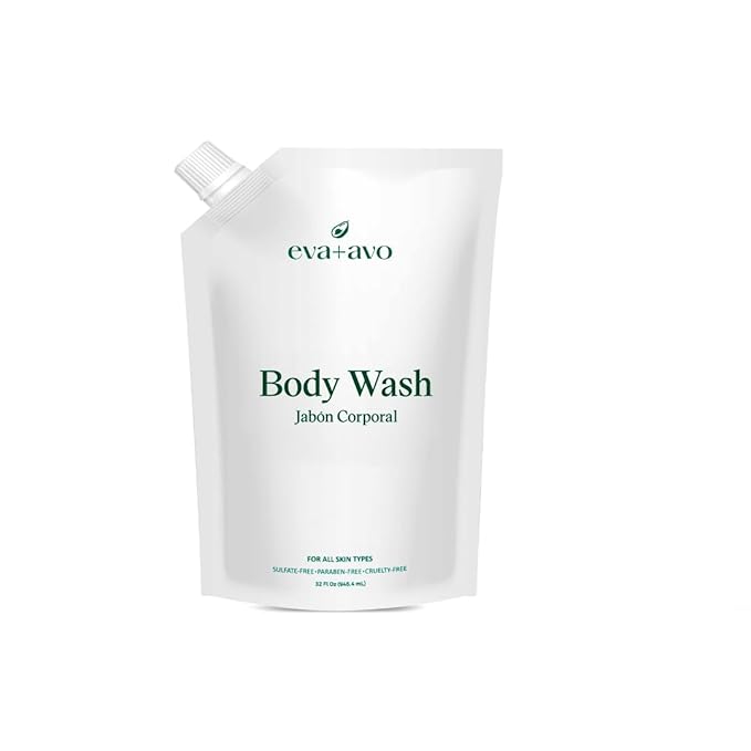 Eva + Avo Hydrating Body Wash Gentle Moisturizing Cleanser for Dry Sensitive &amp All Skin Types Lightweight Daily Shower Body Wash for Women &amp Men 32 Oz