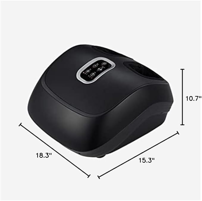 Foot Massager with Heat Shiatsu Deep Kneading Foot Rolling Massager Machine with Multiple Massage Modes &amp Adjustable Air Intensity for Home and Office Use (Black)