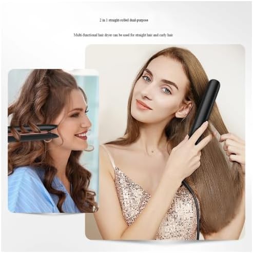 2-in-1 Digital Hair Straightener &amp Curler – Negative Ionic Flat Iron with LED Display 6 Adjustable Temp Settings up to 260°F Ceramic Floating Plates Auto Shut-Off Dual Voltage for Travel