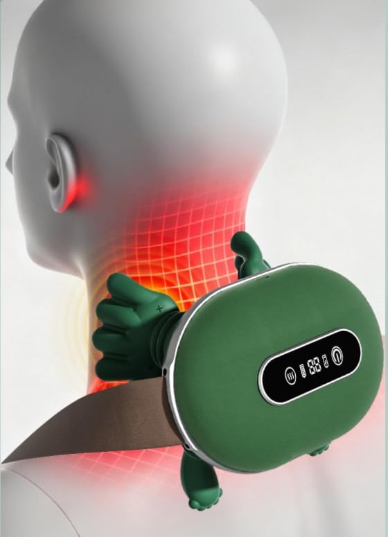 Beloving Neck and Shoulder Massager with Heat 4D Kneading Back Massager for Neck Shoulders Upper Back Relief Adjustable Straps Portable Shiatsu Massage Pillow for Home Office Travel