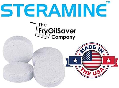 Pack of 6 (900 Tab) Steramine Sanitizing Tablets w/ 30x QT-10 Test Strips by FryOilSaver Co. Steramine Multi Purpose Contact Solution Sanitizer Tablets for Gym Hotel Bar Restaurants &amp Food Ser