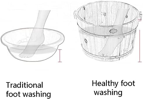 Foot Tub Wooden Foot Basin Wooden Barrels Pedicure Basin Wood Wind Foot Bath Barrel Oak Foot Tub Barrel 35cm Heighten Wooden Foot Bath Wood Foot Barrel Solid Wood Basin foot Bath Wooden Bucket Foot Sp