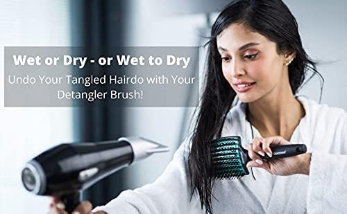 Turbo Power Twin Turbo 3900 Advanced Ionic &amp Ceramic Silver Hair Dryer with Miracle Detangling Brush – Eco-Friendly Blow Dryer and Dual Bristle Brush for Smooth Frizz-Free Shiny Hair