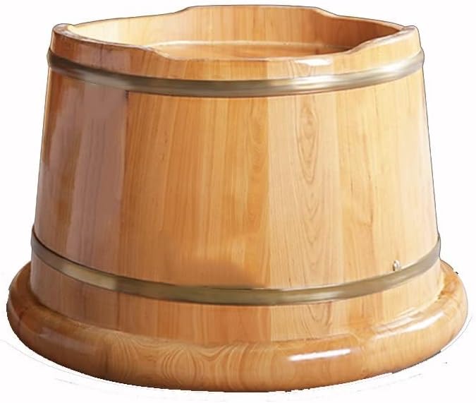 Foot Tub Wooden Foot Basin Reducing Stress Household Thickening Foot Bath Barrel high Solid Wood Foot tub Cedar Footbath Foot Massage Foot Bath Wooden Bucket Foot Spa Household Wash Ba