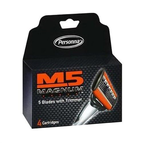Personna M5 Magnum Razor with 5 Blades and Trimmer 10 Refill Cartridges Included