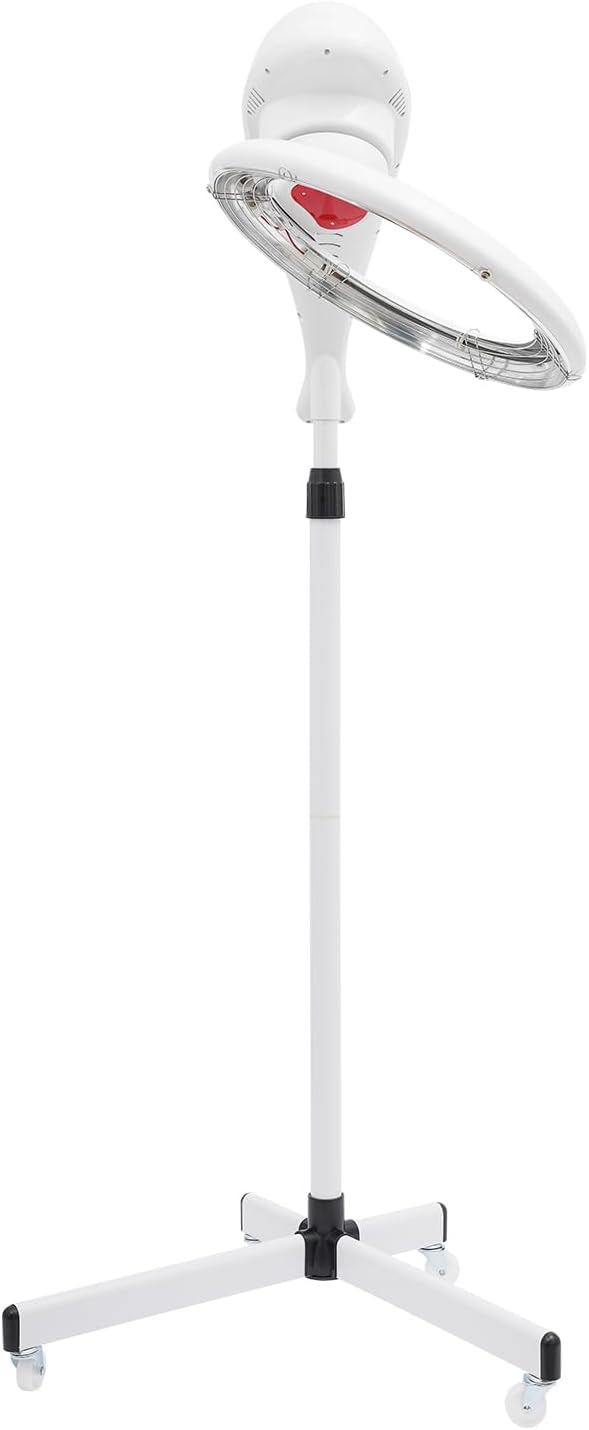 Professional Salon Orbiting Infrared Ring Hair Dryer Color Processor Accelerator Adjustable Height Stand Hair Dryer w/Rolling Base