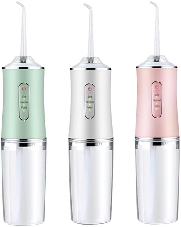 Generic Water Dental Flosser Teeth Picks - 4 Jets 3 Modes Portable Cordless Water Flosser for Teeth Cleaner IPX7 Waterproof Oral Irrigator Rechargeable for Travel HomeGums Braces Care (Green)