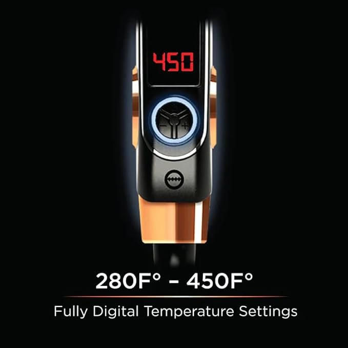 Croc Master Infrared Black Titanium Flat Iron 1.5” – Professional Hair Straightener with Patented Infrared Technology Digital Temperature Control (280–450°F) Negative Ion Technology Dual Voltage